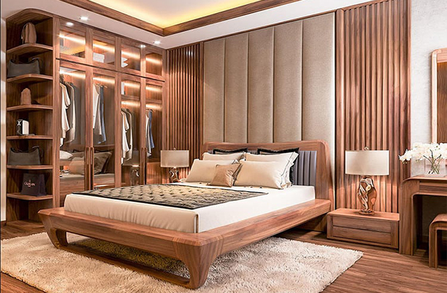 Một số mẫu thiết kế nội thất phòng ngủ gỗ gõ đỏ